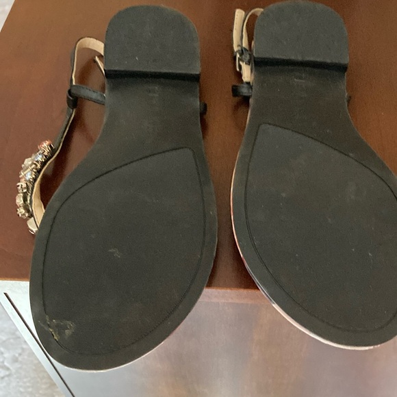 Nine West JustFab Black Floral Sandals - Picture 3 of 5